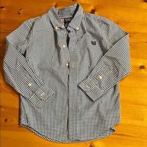 Chaps Blue and White Checkered Shirt